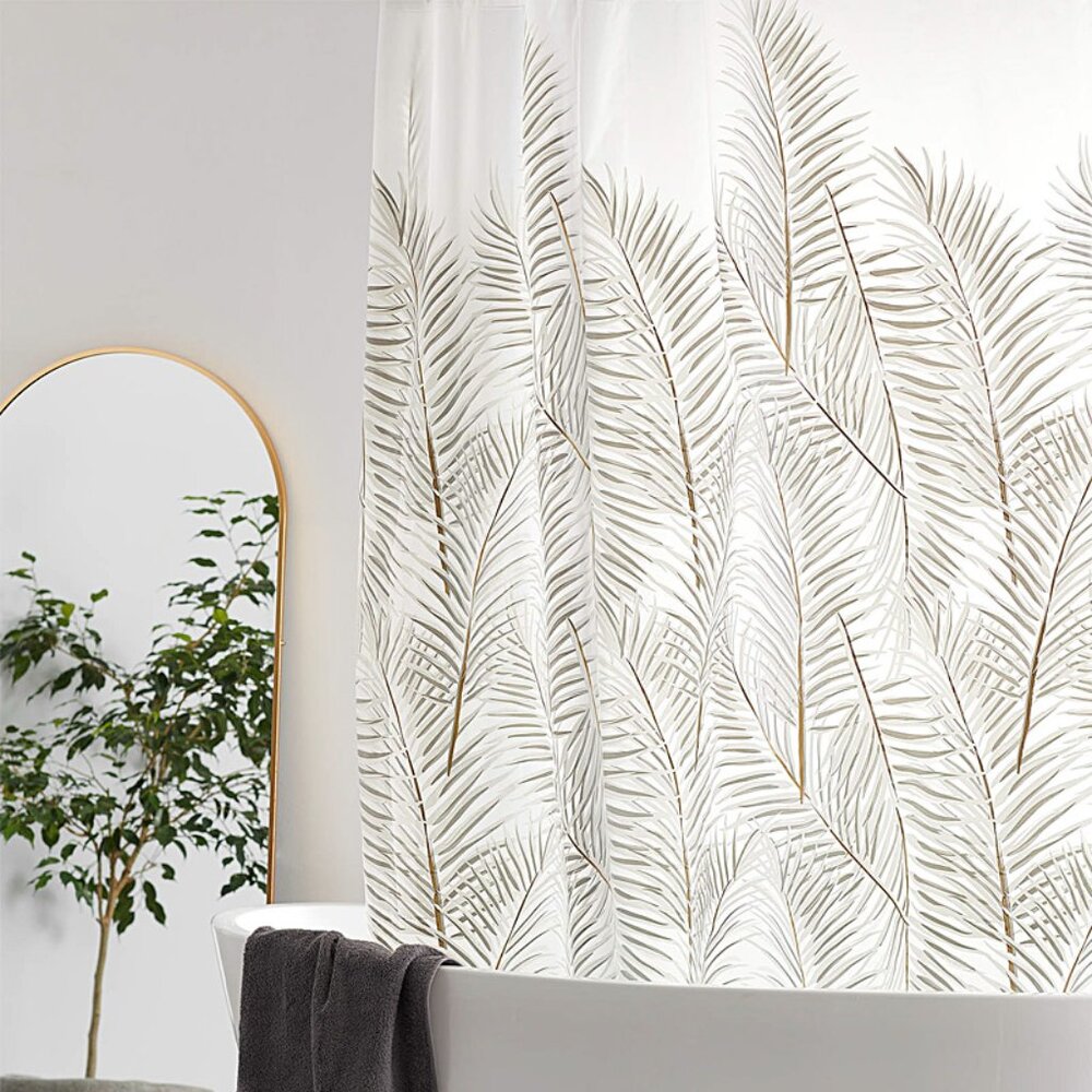 NWT SPLASH Palm Leaves Peva Shower Curtain